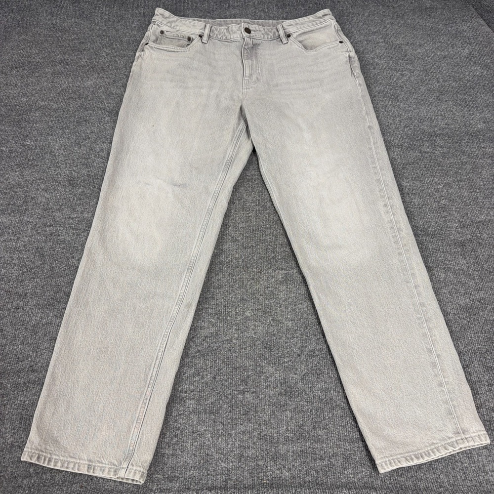 Vuori Jeans Men 36x32 Vintage Classic Fit Gray Denim Retro Pant *READ MARK*